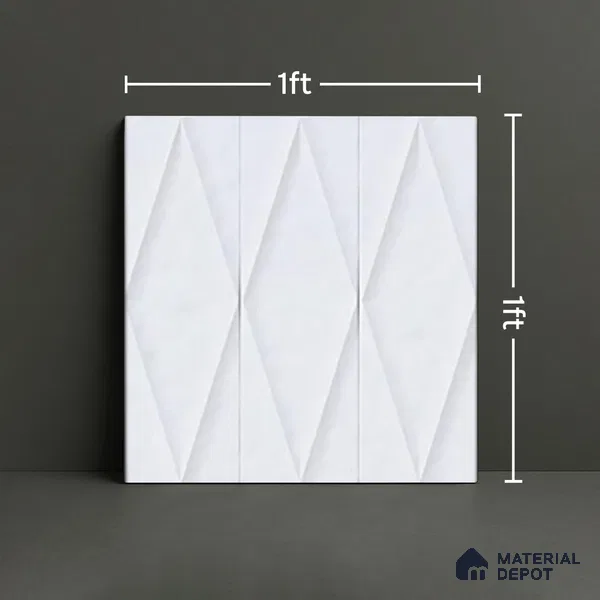 Faux Subway Wall Tile TL 07188 Plaka Nexo White 1 ft x 1 ft Matte Finish Ceramic Tile - 10 mm | Suitable For Kitchen & Bathroom
