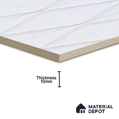 Faux Subway Wall Tile TL 07188 Plaka Nexo White 1 ft x 1 ft Matte Finish Ceramic Tile - 10 mm | Suitable For Kitchen & Bathroom