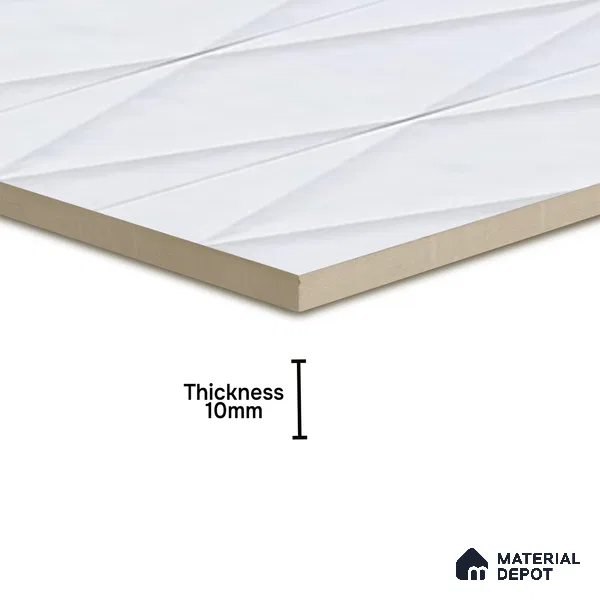 Faux Subway Wall Tile TL 07188 Plaka Nexo White 1 ft x 1 ft Matte Finish Ceramic Tile - 10 mm | Suitable For Kitchen & Bathroom