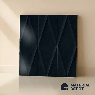 Faux Subway Wall Tile TL 07188 B Plaka Nexo Black 1 ft x 1 ft Matte Finish Ceramic Tile - 10 mm | Suitable For Kitchen & Bathroom