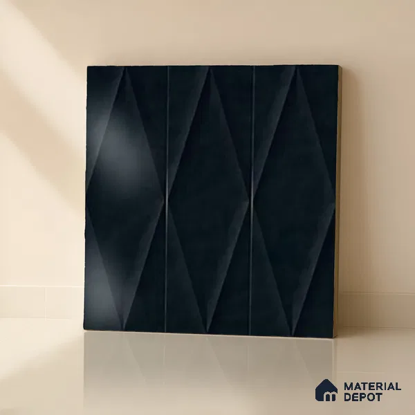 Faux Subway Wall Tile TL 07188 B Plaka Nexo Black 1 ft x 1 ft Matte Finish Ceramic Tile - 10 mm | Suitable For Kitchen & Bathroom