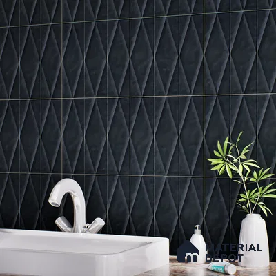 Faux Subway Wall Tile TL 07188 B Plaka Nexo Black 1 ft x 1 ft Matte Finish Ceramic Tile - 10 mm | Suitable For Kitchen & Bathroom