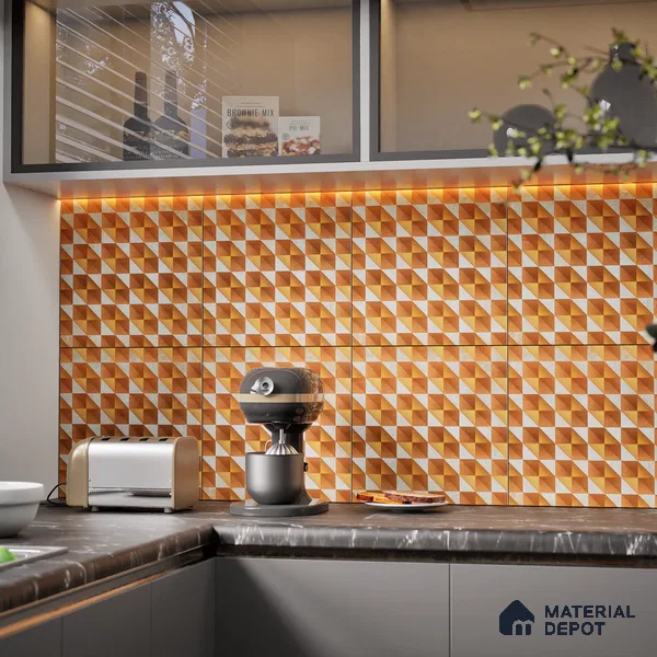 Highlighter Wall Tile TL 07185 Brillo Nexo Keystone 1 ft x 1 ft Matte Finish Ceramic Tile - 10 mm | Suitable For Kitchen, Bathroom & Accent/Feature Wall