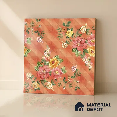 Floral Wall Tile TL 07185 C Brillo Nexo Palma 1 ft x 1 ft Matte Finish Ceramic Tile - 10 mm | Please Expect a Slight Variation of Pattern