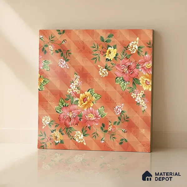 Floral Wall Tile TL 07185 C Brillo Nexo Palma 1 ft x 1 ft Matte Finish Ceramic Tile - 10 mm | Please Expect a Slight Variation of Pattern