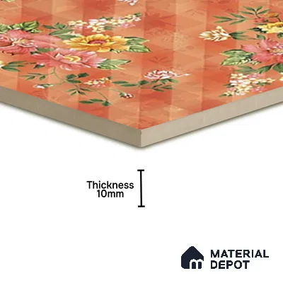 Floral Wall Tile TL 07185 C Brillo Nexo Palma 1 ft x 1 ft Matte Finish Ceramic Tile - 10 mm | Please Expect a Slight Variation of Pattern