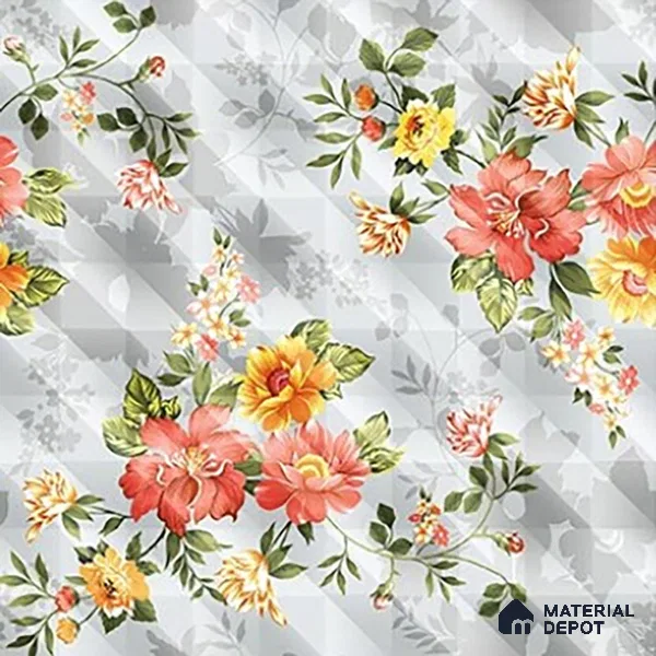 Floral Wall Tile TL 07185 D Brillo Nexo Parco 1 ft x 1 ft Matte Finish Ceramic Tile - 10 mm | Please Expect a Slight Variation of Pattern