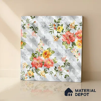 Floral Wall Tile TL 07185 D Brillo Nexo Parco 1 ft x 1 ft Matte Finish Ceramic Tile - 10 mm | Please Expect a Slight Variation of Pattern