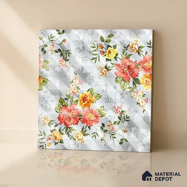 Floral Wall Tile TL 07185 D Brillo Nexo Parco 1 ft x 1 ft Matte Finish Ceramic Tile - 10 mm | Please Expect a Slight Variation of Pattern