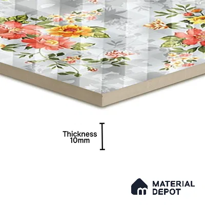Floral Wall Tile TL 07185 D Brillo Nexo Parco 1 ft x 1 ft Matte Finish Ceramic Tile - 10 mm | Please Expect a Slight Variation of Pattern