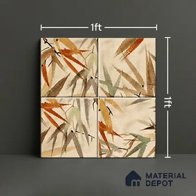 Tropical Wall Tile TL 07187 C Kenzo Nexo Imastio Deco 1 ft x 1 ft Matte Finish Ceramic Tile - 10 mm | Please Expect a Slight Variation of Pattern