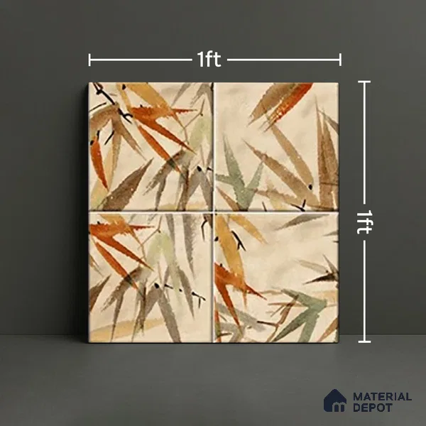 Tropical Wall Tile TL 07187 C Kenzo Nexo Imastio Deco 1 ft x 1 ft Matte Finish Ceramic Tile - 10 mm | Please Expect a Slight Variation of Pattern