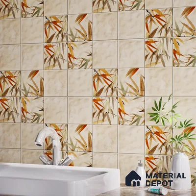 Tropical Wall Tile TL 07187 C Kenzo Nexo Imastio Deco 1 ft x 1 ft Matte Finish Ceramic Tile - 10 mm | Please Expect a Slight Variation of Pattern