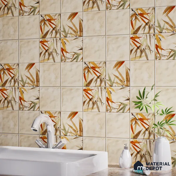 Tropical Wall Tile TL 07187 C Kenzo Nexo Imastio Deco 1 ft x 1 ft Matte Finish Ceramic Tile - 10 mm | Please Expect a Slight Variation of Pattern
