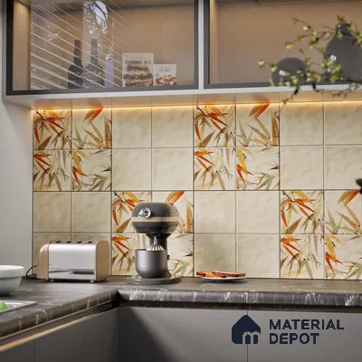 Tropical Wall Tile TL 07187 C Kenzo Nexo Imastio Deco 1 ft x 1 ft Matte Finish Ceramic Tile - 10 mm | Please Expect a Slight Variation of Pattern