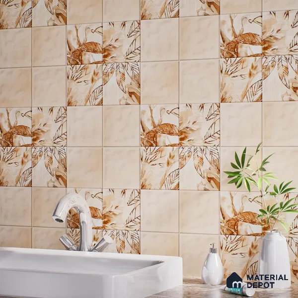 Tropical Wall Tile TL 07187 E Kenzo Nexo Kelino Deco 1 ft x 1 ft Matte Finish Ceramic Tile - 10 mm | Please Expect a Slight Variation of Pattern