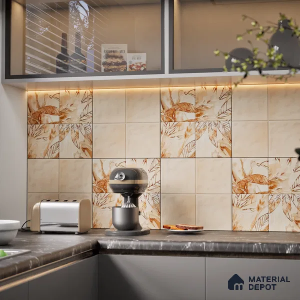 Tropical Wall Tile TL 07187 E Kenzo Nexo Kelino Deco 1 ft x 1 ft Matte Finish Ceramic Tile - 10 mm | Please Expect a Slight Variation of Pattern