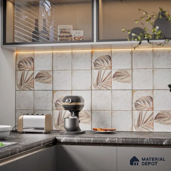 Stone Wall & Floor TL 07187 H Kenzo Nexo Megan Lt 1 ft x 1 ft Matte Finish Ceramic Tile - 10 mm