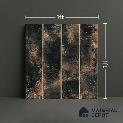 Faux Subway Wall Tile TL 07190 Tikal Nexo Ebony 1 ft x 1 ft Matte Finish Ceramic Tile - 10 mm | Suitable For Kitchen & Bathroom
