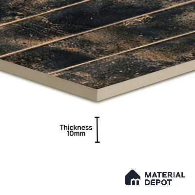 Faux Subway Wall Tile TL 07190 Tikal Nexo Ebony 1 ft x 1 ft Matte Finish Ceramic Tile - 10 mm | Suitable For Kitchen & Bathroom