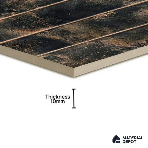 Faux Subway Wall Tile TL 07190 Tikal Nexo Ebony 1 ft x 1 ft Matte Finish Ceramic Tile - 10 mm | Suitable For Kitchen & Bathroom