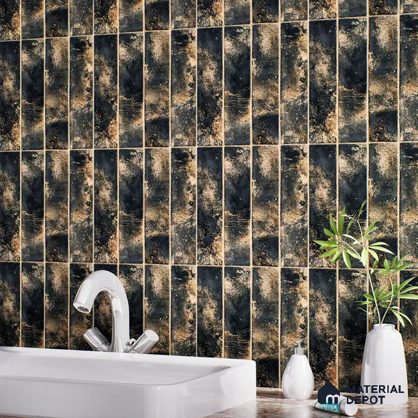Faux Subway Wall Tile TL 07190 Tikal Nexo Ebony 1 ft x 1 ft Matte Finish Ceramic Tile - 10 mm | Suitable For Kitchen & Bathroom
