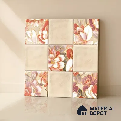 TL 07186 B Filo Nexo Berta Deco 1 ft x 1 ft Matte Finish Ceramic Tile - 10 mm