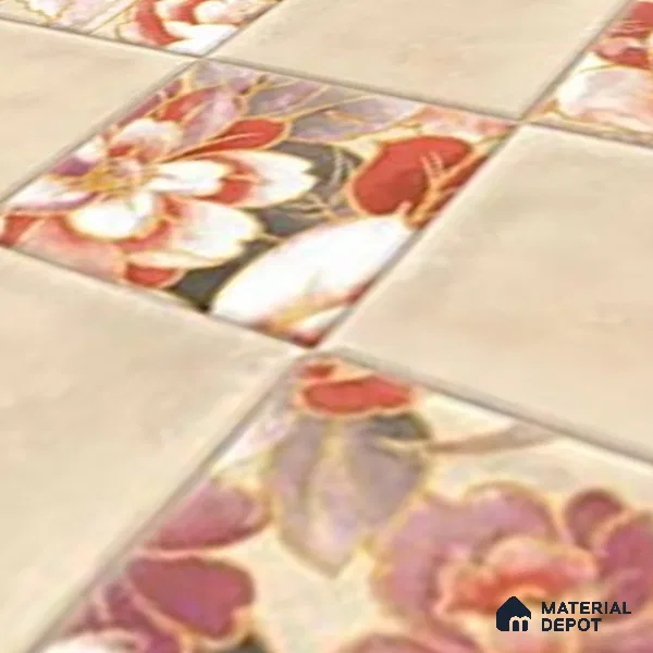 TL 07186 B Filo Nexo Berta Deco 1 ft x 1 ft Matte Finish Ceramic Tile - 10 mm