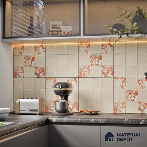 TL 07186 B Filo Nexo Berta Deco 1 ft x 1 ft Matte Finish Ceramic Tile - 10 mm