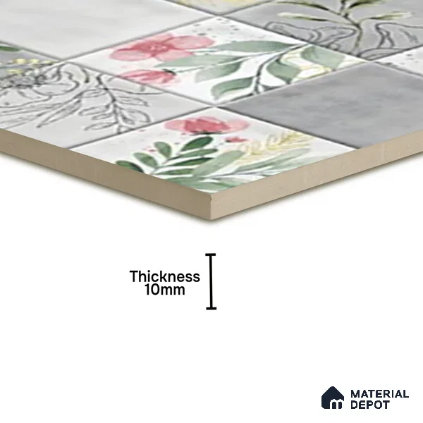 TL 07186 D Filo Nexo Ebro Deco 1 ft x 1 ft Matte Finish Ceramic Tile - 10 mm