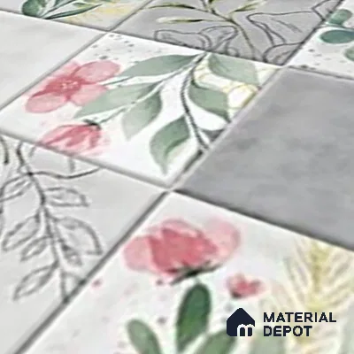 TL 07186 D Filo Nexo Ebro Deco 1 ft x 1 ft Matte Finish Ceramic Tile - 10 mm