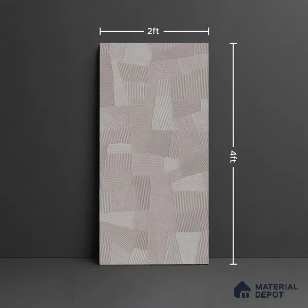Punch Floor & Wall Tile TL 07897 Levels Steel Decor - 1 4 ft x 2 ft Matte Finish Vitrified Tile - 9 mm  | Suitable For living Room, Bedroom, Bathroom