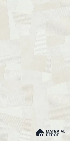 Punch Floor & Wall Tile TL 07899 Levels White Decor - 1 4 ft x 2 ft Matte Finish Vitrified Tile - 9 mm  | Suitable For living Room, Bedroom, Bathroom