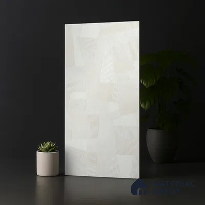 Punch Floor & Wall Tile TL 07899 Levels White Decor - 1 4 ft x 2 ft Matte Finish Vitrified Tile - 9 mm  | Suitable For living Room, Bedroom, Bathroom