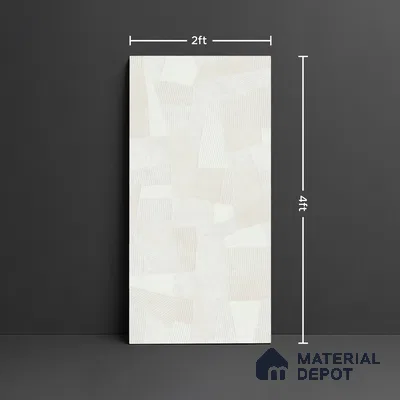 Punch Floor & Wall Tile TL 07899 Levels White Decor - 1 4 ft x 2 ft Matte Finish Vitrified Tile - 9 mm  | Suitable For living Room, Bedroom, Bathroom