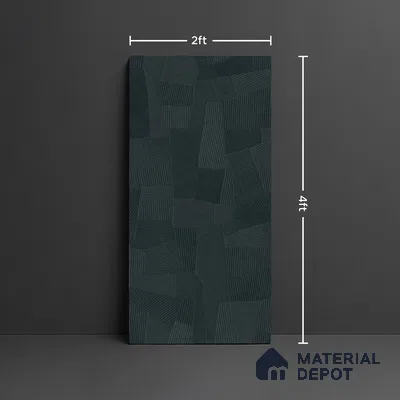 Punch Floor & Wall Tile TL 07898 Levels Teal Decor - 1 4 ft x 2 ft Matte Finish Vitrified Tile - 9 mm  | Suitable For living Room, Bedroom, Bathroom
