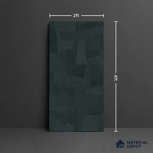 Punch Floor & Wall Tile TL 07898 Levels Teal Decor - 1 4 ft x 2 ft Matte Finish Vitrified Tile - 9 mm  | Suitable For living Room, Bedroom, Bathroom