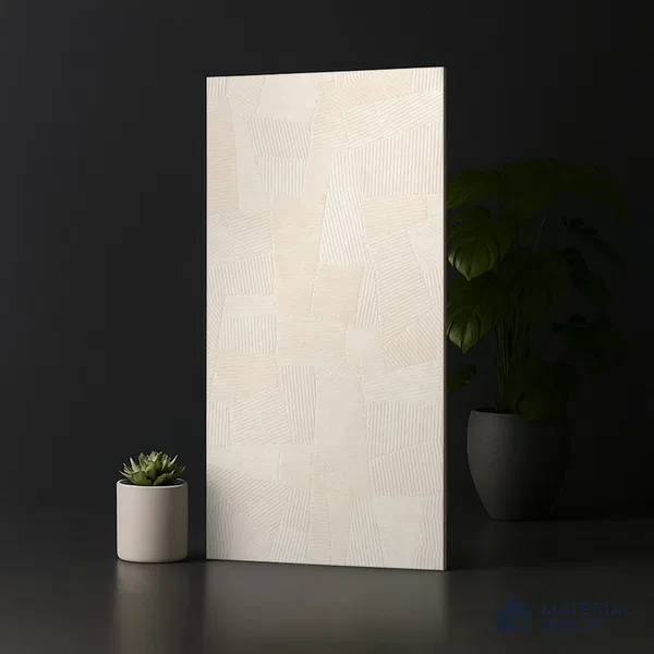 Punch Floor & Wall Tile TL 07890 Levels Beige Decor - 1 4 ft x 2 ft Matte Finish Vitrified Tile - 9 mm | Suitable For living Room, Bedroom, Bathroom