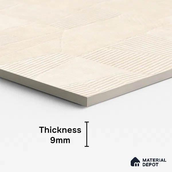 Punch Floor & Wall Tile TL 07890 Levels Beige Decor - 1 4 ft x 2 ft Matte Finish Vitrified Tile - 9 mm | Suitable For living Room, Bedroom, Bathroom