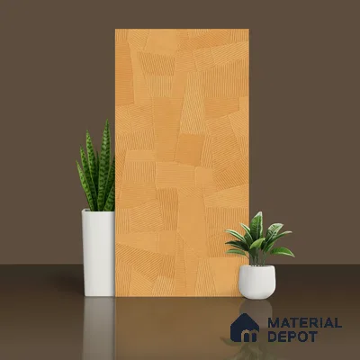 Punch Floor & Wall Tile TL 07895 Levels Melon Yellow Decor - 1 4 ft x 2 ft Matte Finish Vitrified Tile - 9 mm  | Suitable For living Room, Bedroom, Bathroom