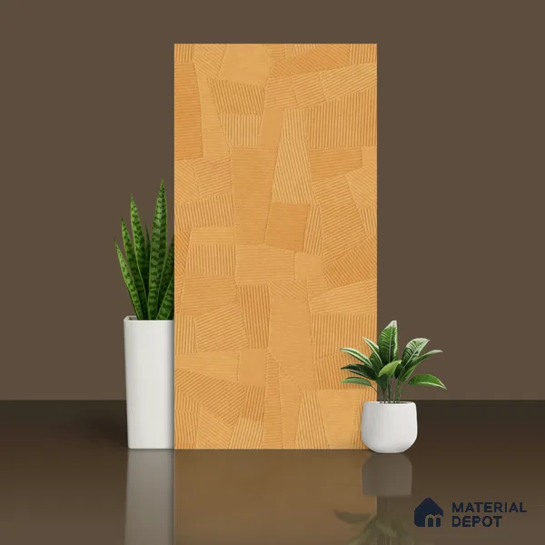 Punch Floor & Wall Tile TL 07895 Levels Melon Yellow Decor - 1 4 ft x 2 ft Matte Finish Vitrified Tile - 9 mm | Suitable For living Room, Bedroom, Bathroom