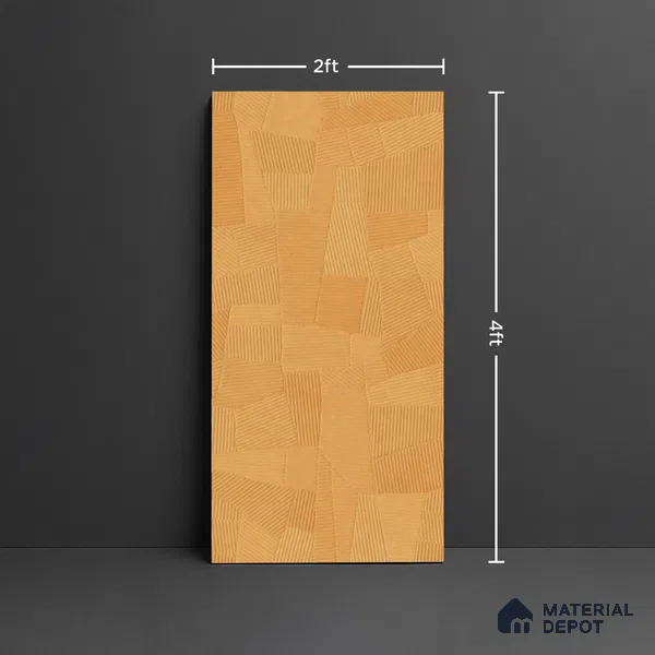 Punch Floor & Wall Tile TL 07895 Levels Melon Yellow Decor - 1 4 ft x 2 ft Matte Finish Vitrified Tile - 9 mm | Suitable For living Room, Bedroom, Bathroom