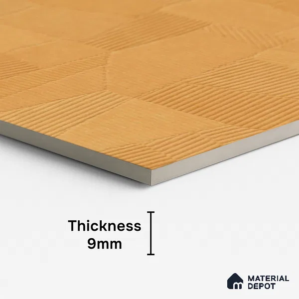 Punch Floor & Wall Tile TL 07895 Levels Melon Yellow Decor - 1 4 ft x 2 ft Matte Finish Vitrified Tile - 9 mm | Suitable For living Room, Bedroom, Bathroom