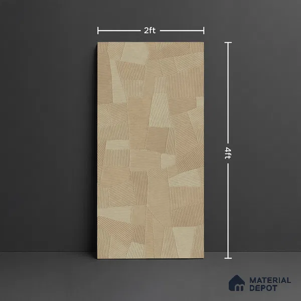 Punch Floor & Wall Tile TL 07896 Levels Sand Decor - 1 4 ft x 2 ft Matte Finish Vitrified Tile - 9 mm  | Suitable For living Room, Bedroom, Bathroom