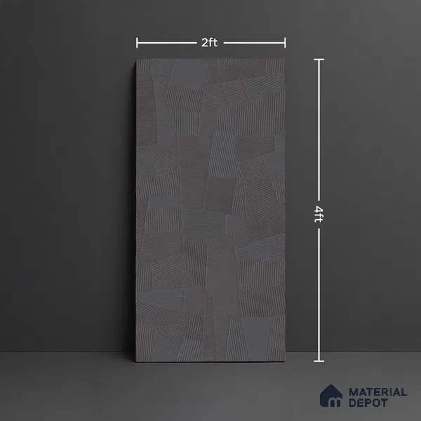 Punch Floor & Wall Tile TL 07892 Levels DimGrey Decor - 1 4 ft x 2 ft Matte Finish Vitrified Tile - 9 mm  | Suitable For living Room, Bedroom, Bathroom