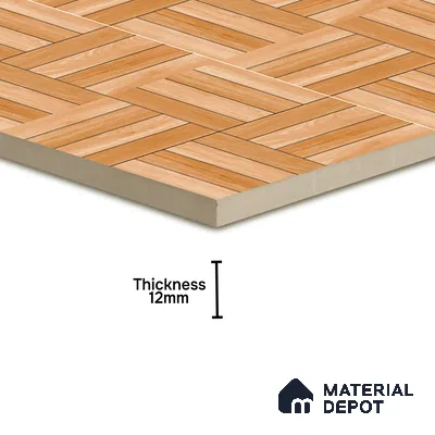 Parking Floor Tile TL 00416 Earth Brown 16 x 16 inch Vitrified Anti Skid Matte Finish Heavy Duty Tile - 12 mm | Suitable For Balcony, Terrace, Pathways | Pattern Alignment May Vary | 2-3 mm Spacer is Mandatory