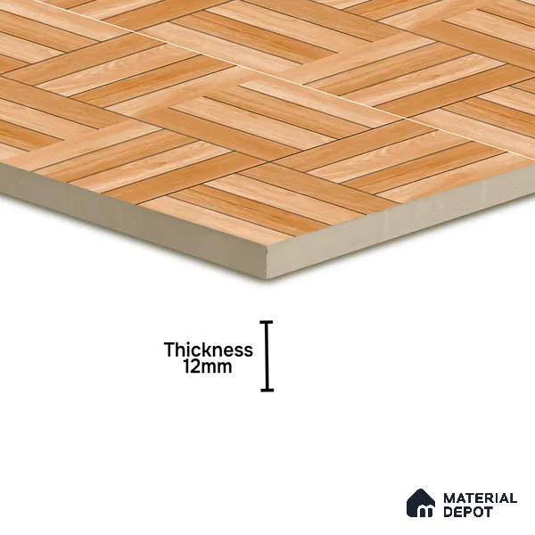 Parking Floor Tile TL 00416 Earth Brown 16 x 16 inch Vitrified Anti Skid Matte Finish Heavy Duty Tile - 12 mm | Suitable For Balcony, Terrace, Pathways | Pattern Alignment May Vary | 2-3 mm Spacer is Mandatory