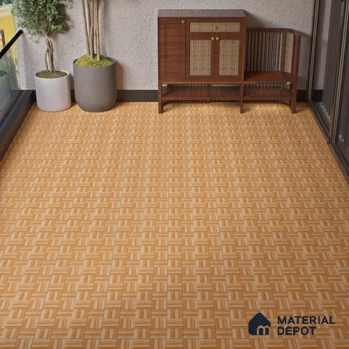 Parking Floor Tile TL 00416 Earth Brown 16 x 16 inch Vitrified Anti Skid Matte Finish Heavy Duty Tile - 12 mm | Suitable For Balcony, Terrace, Pathways | Pattern Alignment May Vary | 2-3 mm Spacer is Mandatory