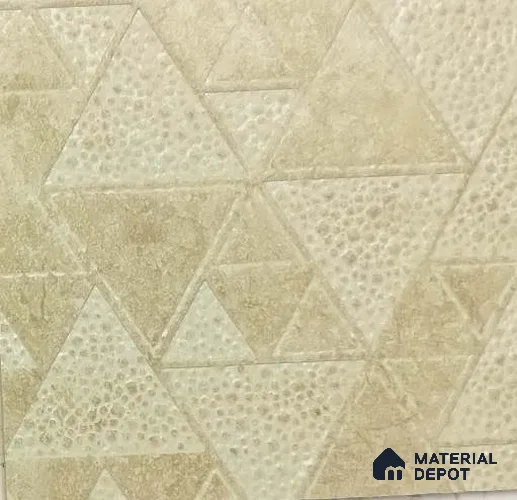Cream Geometric Look Charcoal Decorative Wall Panel 1151 8 ft x 2 ft - 4 mm | Suitable for Feature Wall, TV Unit & Living Room | Width is Subjected to 5% Variation