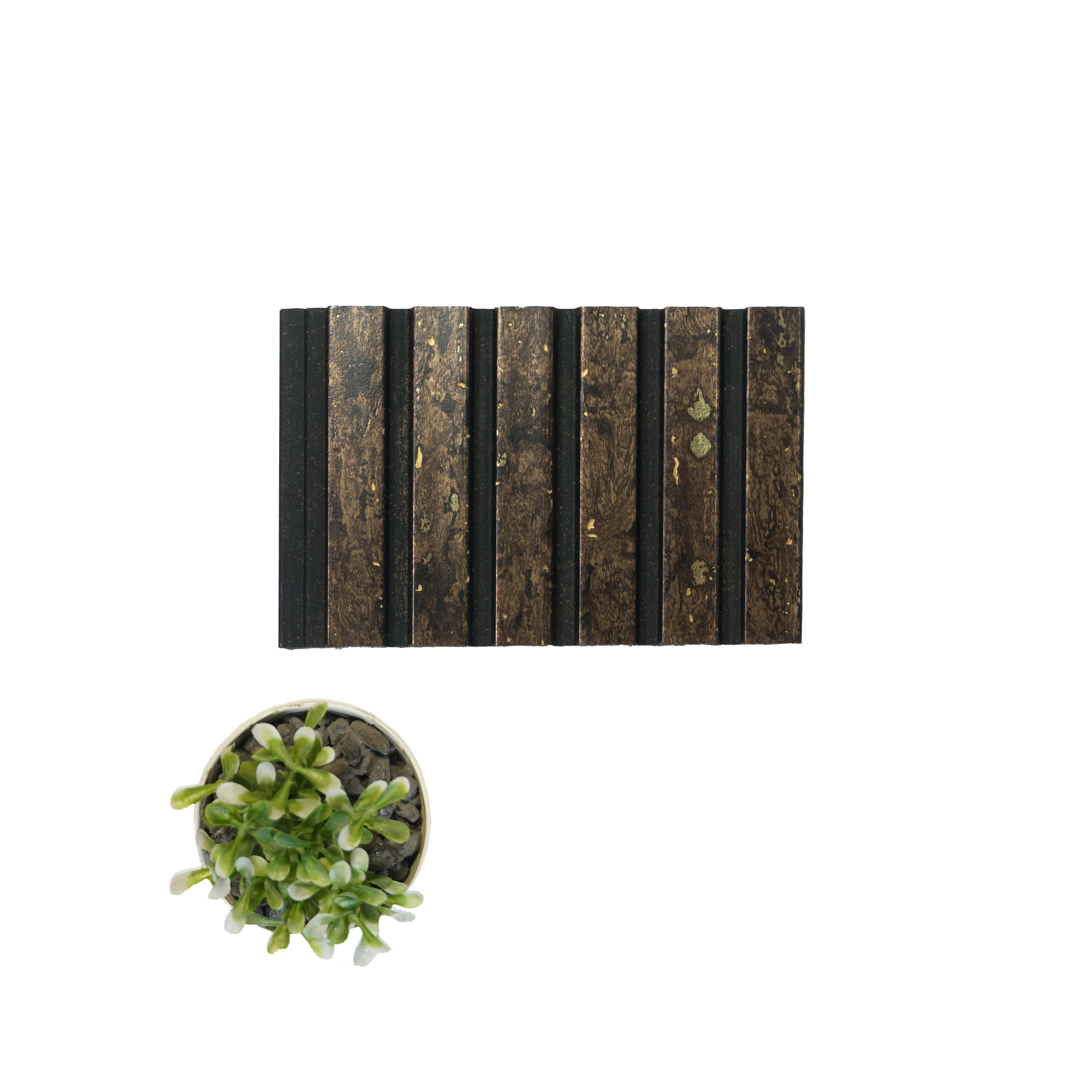 Brown Stone Louver 1180 244 (Trend 1180) 8 ft x 4.9 inch Charcoal Panel - 12 mm | Suitable for Feature Wall, TV Unit & Living Room | Width is Subjected to 5% Variation